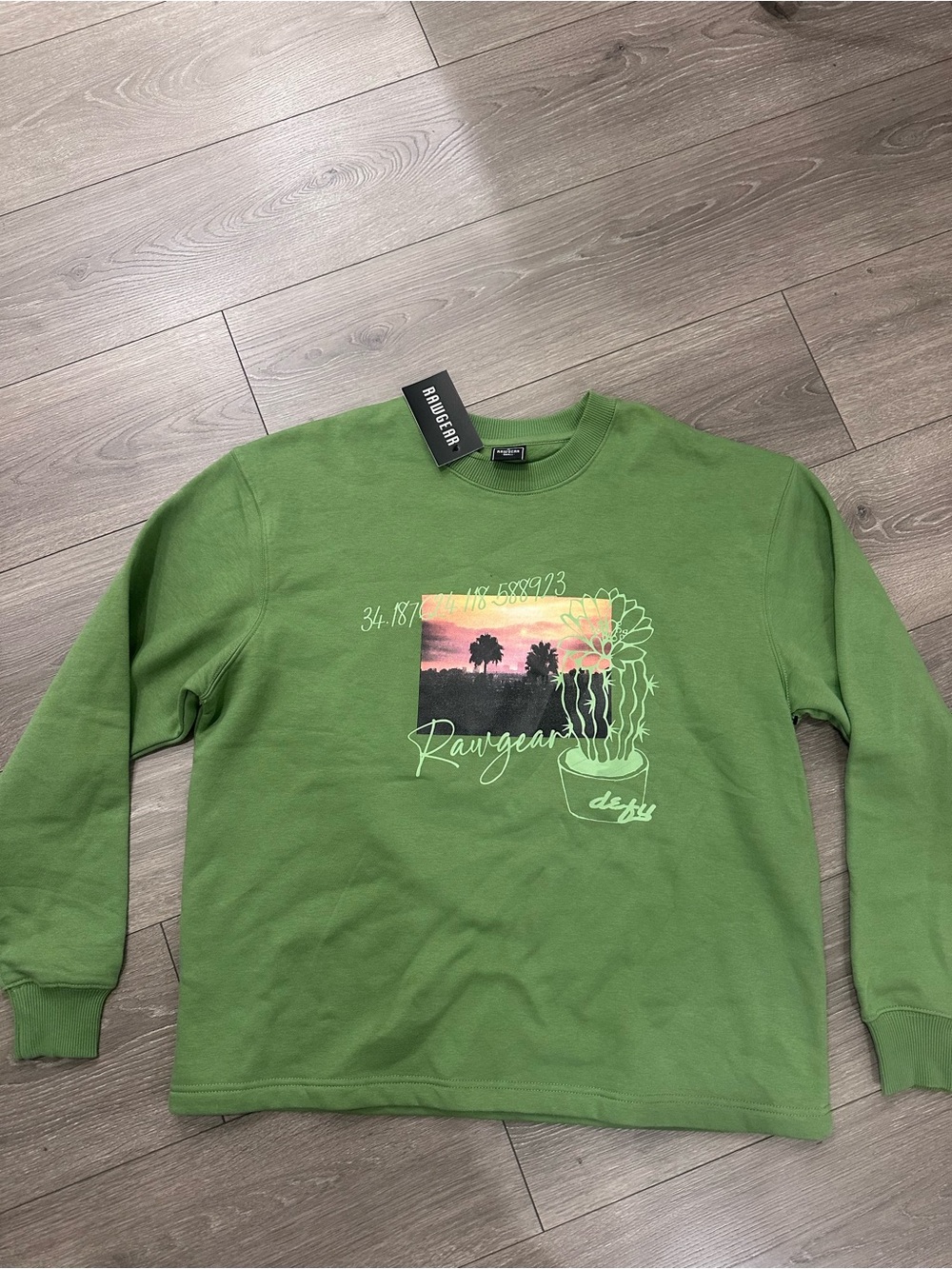 Rawgear Olive Green Graphic Crewneck Sweatshirt‎